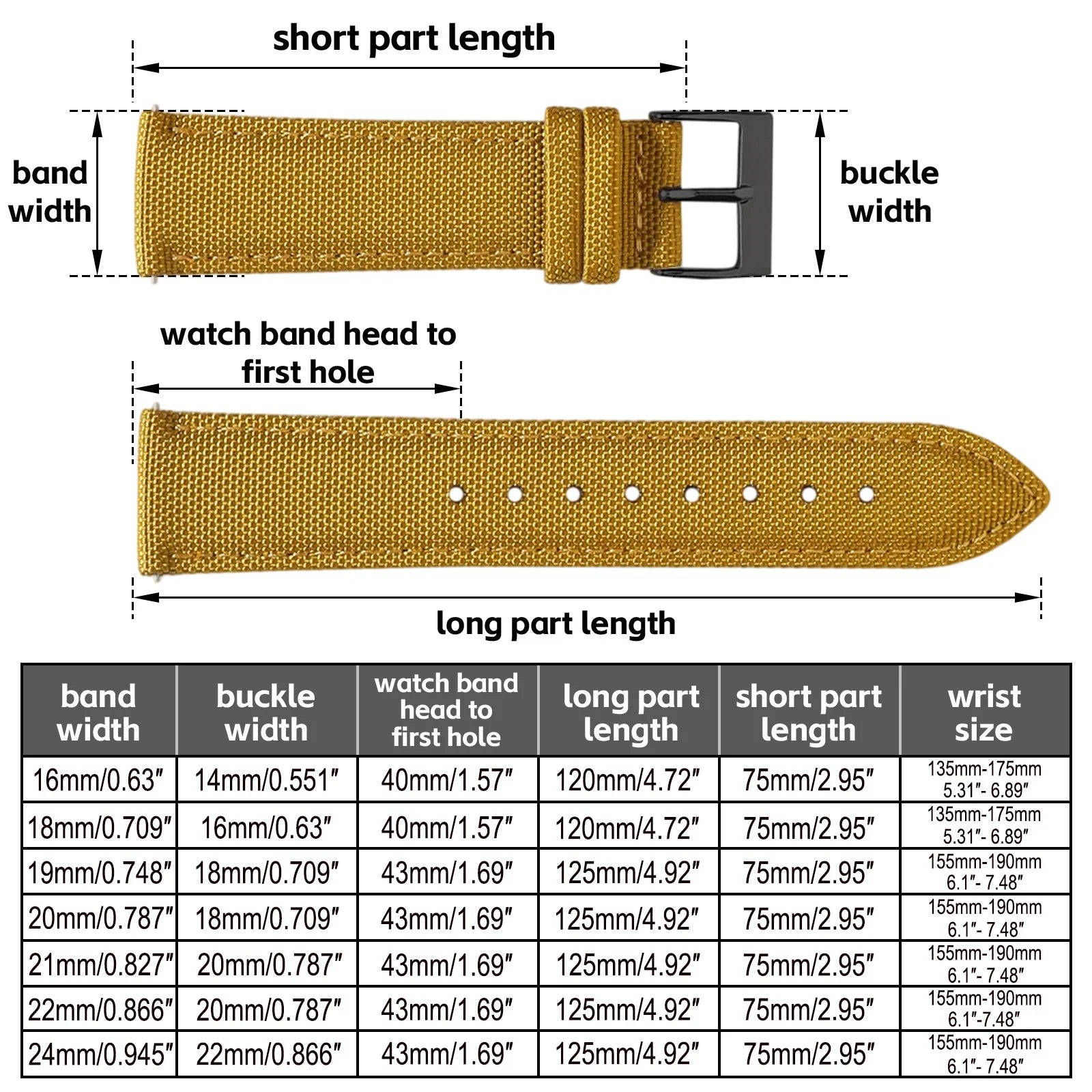 18mm 19mm 20mm 21mm 22mm 24mm Waterproof Sailcloth Watch Strap Two-Sided Nylon Watchband Quick Release Band Sport Belt For Me