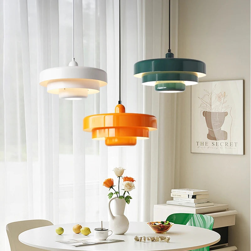 Medieval Retro LED Ceiling Chandelier Orange Pendant Lamp Dining Room Restaurant Home Decor Lighting for Cafe Bar Hanging Lig