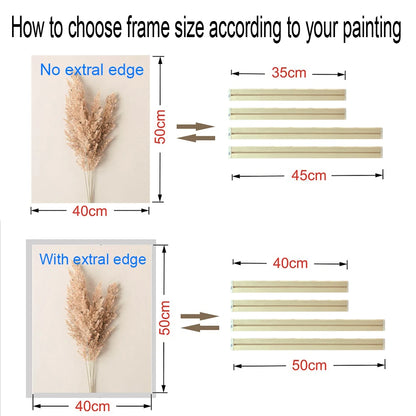 Various Sizes Canvas Frame Wooden Frames Natural Wooden Photo Oil Painting Canvas Diamond Painting Frames Canvas Wood Wall Fr