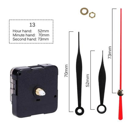 Clock Mechanism Silent Quartz Movement Machine Wall Hands Pointer Set Clockwork Table Long Shaft DIY Watches Repair Parts