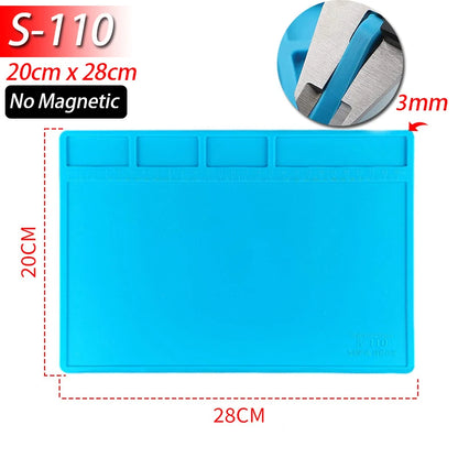 Soldering Station Mat Silicone Work Mat Heat Resistant 932°F Anti-Static