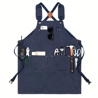 Good Thickened Cotton Canvas Summer Waterproof Apron Catering Shop Kitchen Home Gardening Commercial Waist Apron