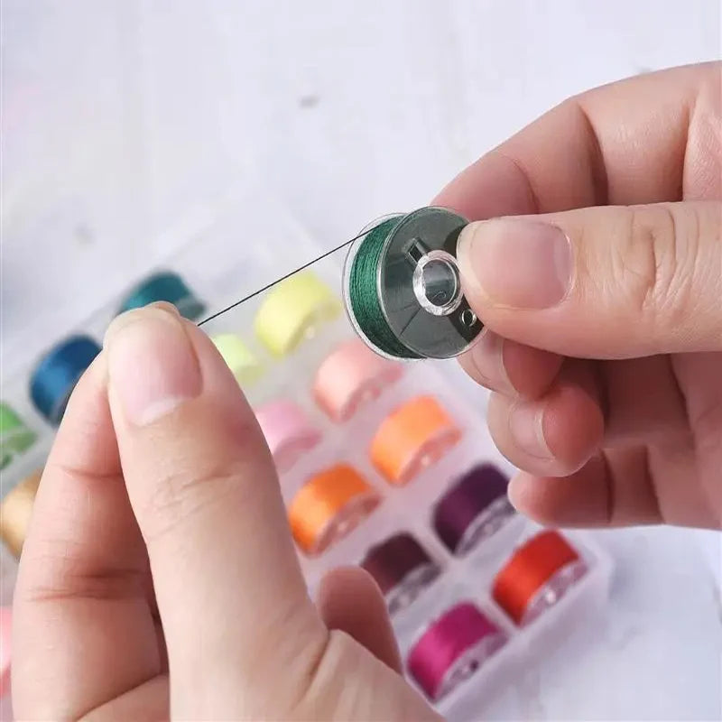 25/36 Colors Set Bobbin Thread Polyester Thread Spools Sewing Machine Bobbins With Storage Box For Embroidery Sewing Accessor