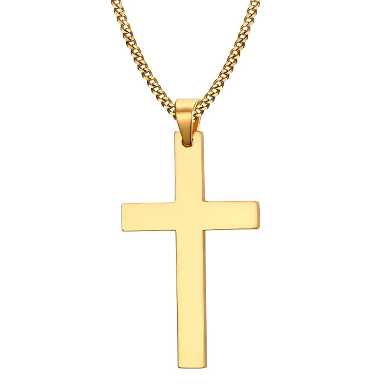 Fashion Stainless Steel Cross Pendant Necklace For Women Men Link Chain Charm Necklace Cool Boys Girls Punk Hip Hop Jewelry G