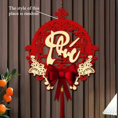 2026 Lunar New Year Decorations - Traditional Tet Festival Hanging Ornaments with Tassels, Asian Spring Festival Home Decor G