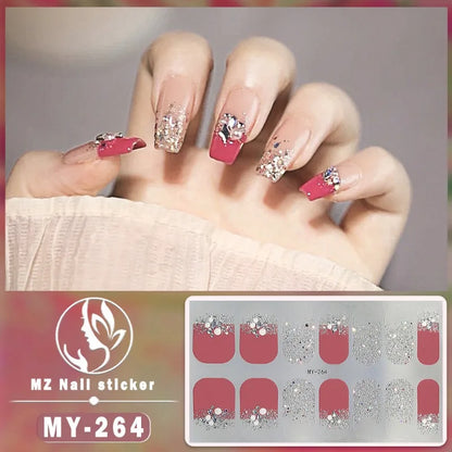 Nail Sticker Full Cover Waterproof Nail Art Manicure Decoration Sweet DIY Nail Decail Rhinestones Self Adhesive Manicure INS 
