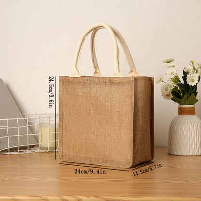 Linen bag Hand-painted cotton sacks Jute portable imitation sacks Linen bags Shopping bags Laminated bags