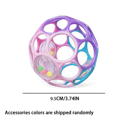 Soft Baby Grasping Ball Rattles with Bell Ball Early Education Educational Sensory Toy Random Color） - 3102-PR with Bell