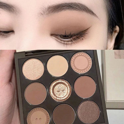 9 Color Eyeshadow Daily Makeup Brown Eye Shadow Palette Shimmer Matte Lasting Pearl Fine Shimmer Earth Color Eye Shadow Korea