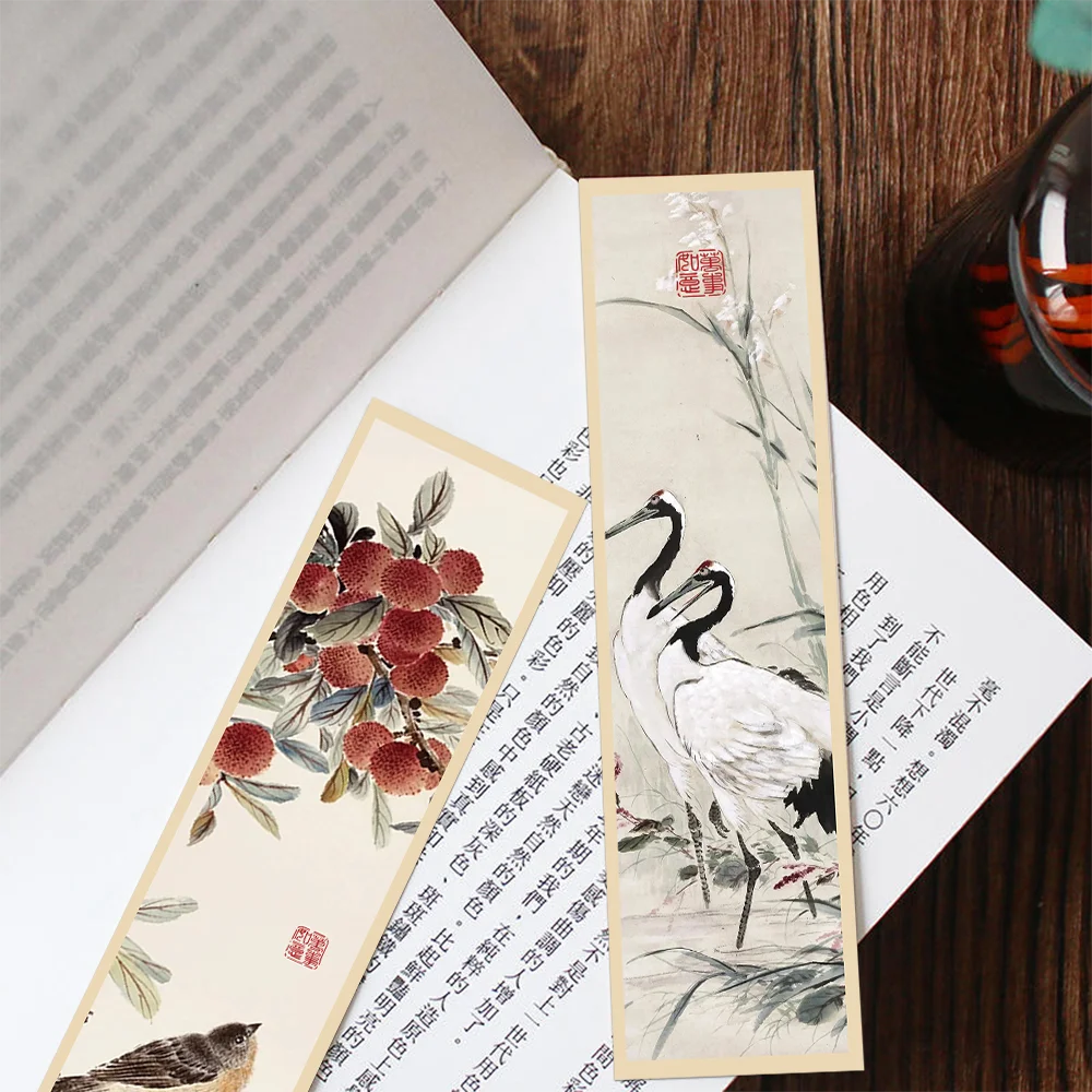 30pcs Chinese painting style bookmarks Chinese ink painting reading book page book marking notebook marking student stationer