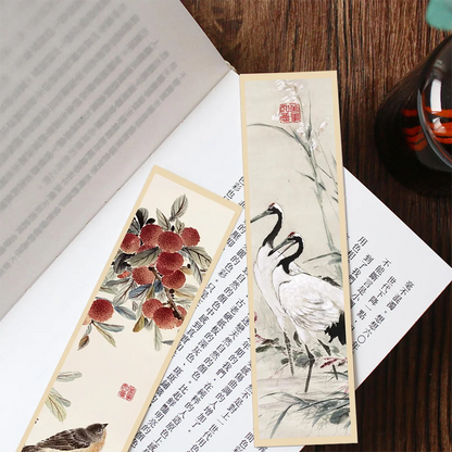 30pcs Chinese painting style bookmarks Chinese ink painting reading book page book marking notebook marking student stationer