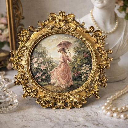 1pc Vintage Picture Frame Luxury Ornate Antique Picture Photo Frame Vertical Wall Tabletop Decor Fashioned Art Decor Frame Go