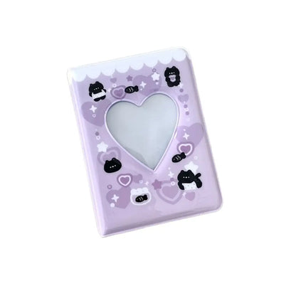Cute Bear Photo Album 3 Inch Love Heart Hollow Picture Storage Case Kpop Card Binder Name Card Book Photocard Holder