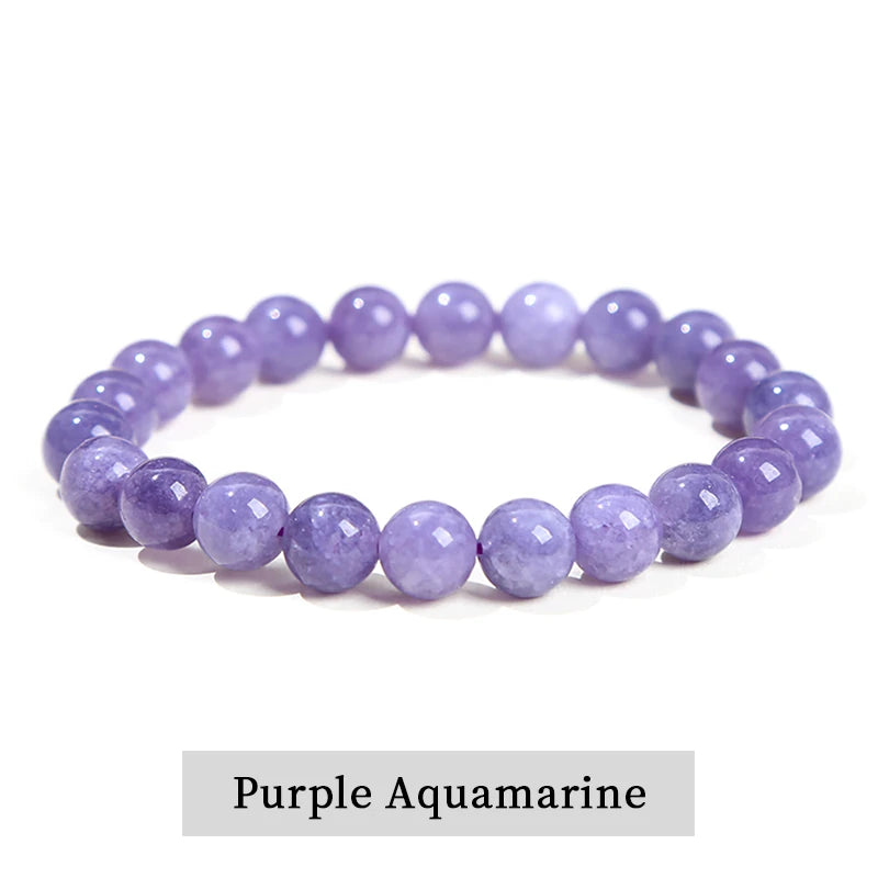 JD Natural Stone Beads Bracelet Amethyst Tiger Eye Crystal Quartz Agate Gem Beads Bangles Women Men Reiki Healling Jewelry Gi