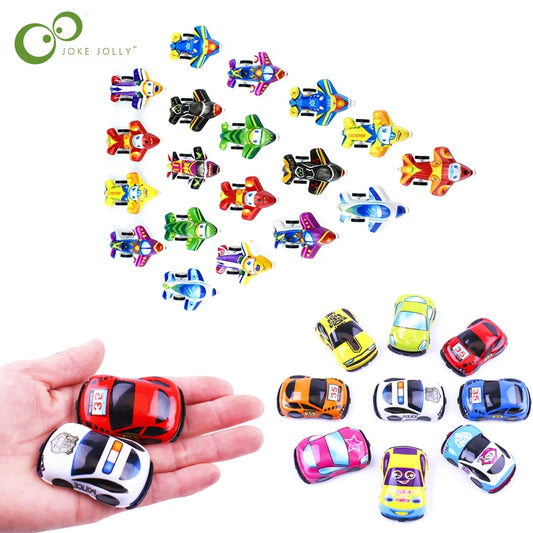 20pcs/lot Cartoon Toys Cute Plastic Pull Back Cars Plane Toy Cars for Child Mini Car Model Funny Kids Toys Kindergarten Toys 