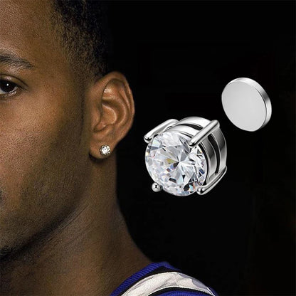 1/3 Pair Crystal Strong Magnetic Ear Stud Clip Earrings for Men and Women Punk Round Zircon Magnet Earrings Non Piercing Jewe