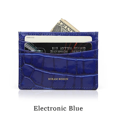 Custom Name Monogram Luxury Genuine Leather Men Wallet Card Holder Crocodile Pattern Gift for Girlfriend Boyfriend Friend Her