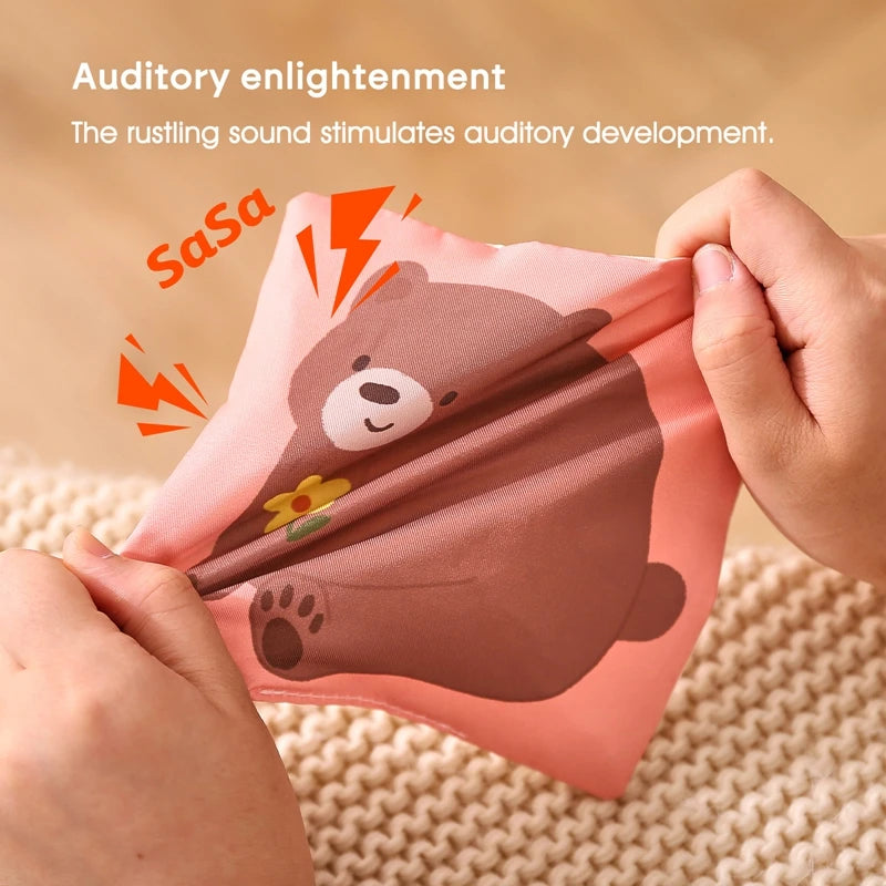 Montessori Cloths Toys Magic Cotton Animal Tissue Box Kids Finger Exercise Cloth Busy Box Toys Baby Educational Activity Sens