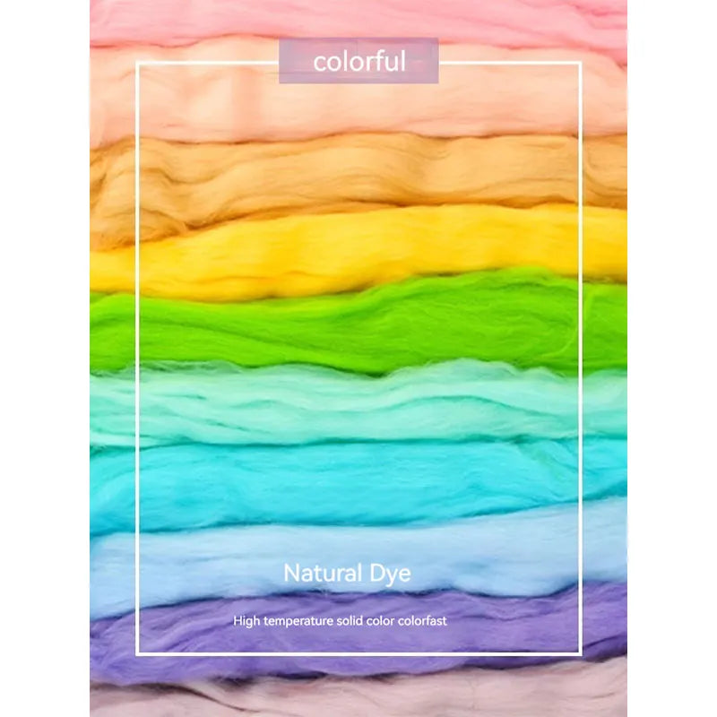 Needle Felting Wool Fibre Wool Roving for DIY Craft Materials, Needle Felt Roving Fabric Felt Craft Toys Handmade Felting Cra