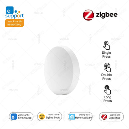 Zigbee Button Smart Wireless Remote Control Scene Switch Battery Powered Automation Scenario Switch For EWelink Devices Z2mqt