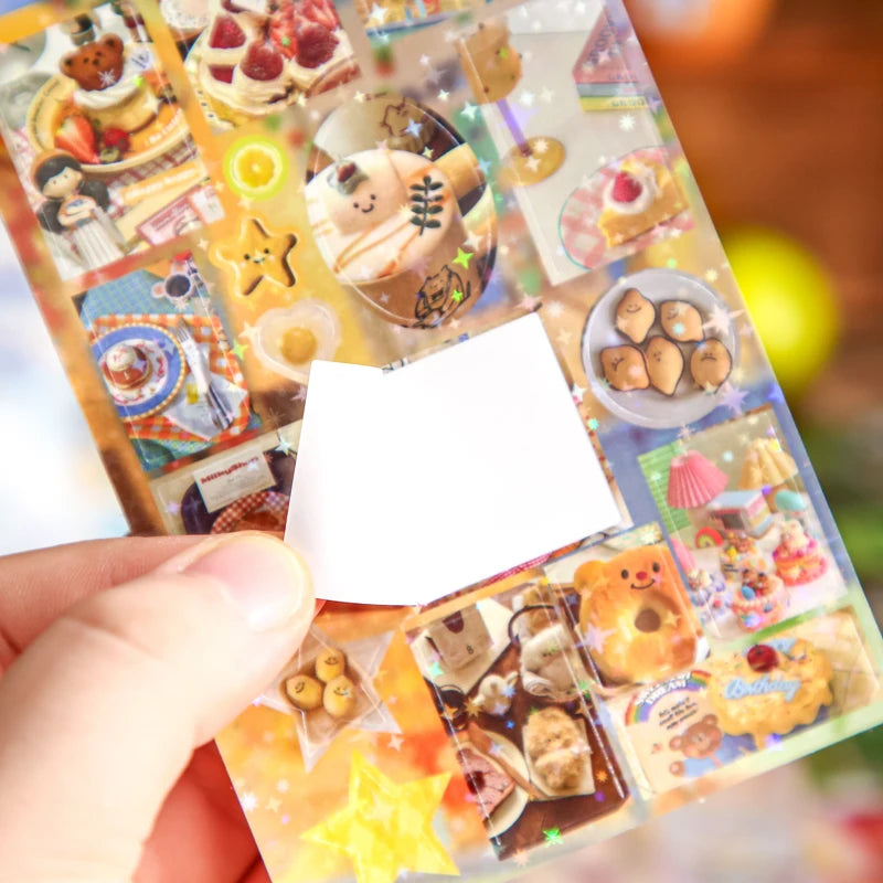 30sheets Showa Fantasy Series Kawaii Flash Die Cut Sticker Book DIY Junk Journal Diary Scrapbooking Material Stationery Stick
