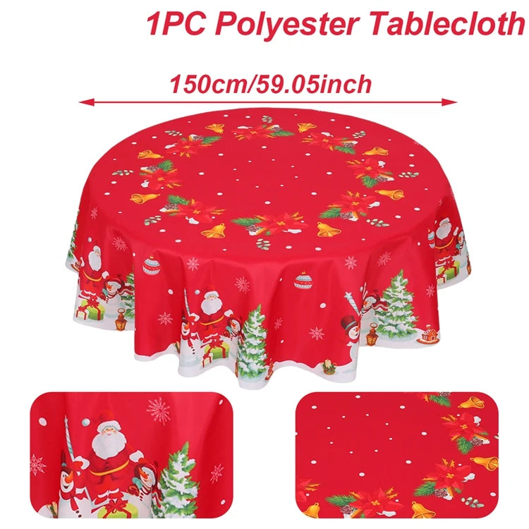Disposable Christmas Tablecloth Merry Christmas Decors for Home 2024 Table Cover Xmas Ornament Navidad Natal New Year Gift 20