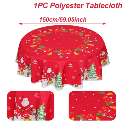 Disposable Christmas Tablecloth Merry Christmas Decors for Home 2024 Table Cover Xmas Ornament Navidad Natal New Year Gift 20