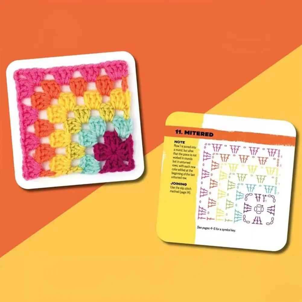 50 Mix & Matchs Designs Knitting Kit DIY Knitted Pattern Cards Set Crochet Patterns for Adults DIY Grandma Knitted Pattern Se