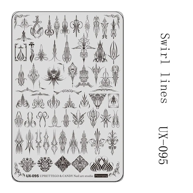 UX Serial 2 Stainless Steel Stamping Plate Template Abstract Vintage Fabric Texture Pattern Xmas Halloween Floral LaceUX52 - 