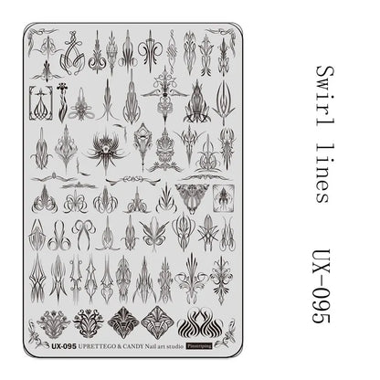 UX Serial 2 Stainless Steel Stamping Plate Template Abstract Vintage Fabric Texture Pattern Xmas Halloween Floral LaceUX52 - 