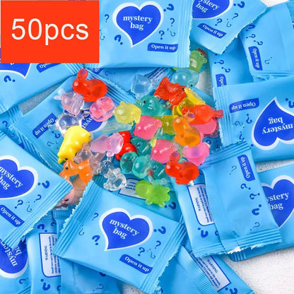 50pcs Surprise Blind Bags Glow In The Dark Mini Resin Animals Dollhouse Miniature Figures Ornament Fairy Garden Accessories