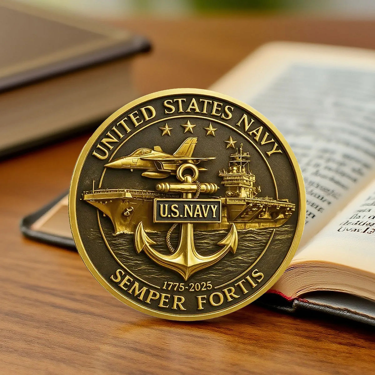 2D UV 1775-2025 250th Anniversary Gold Plated Collection Coin United States Semper Fortis Souvenir Coin