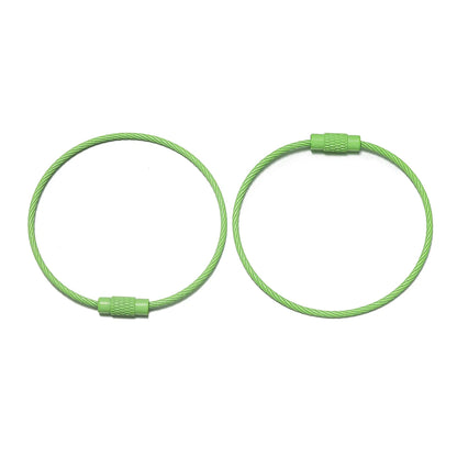 10pcs/lot 50mm Iron Key Ring Colorful Keychain Rings Screw Lock for Jewelry Making Keychain DIY Findings - Green