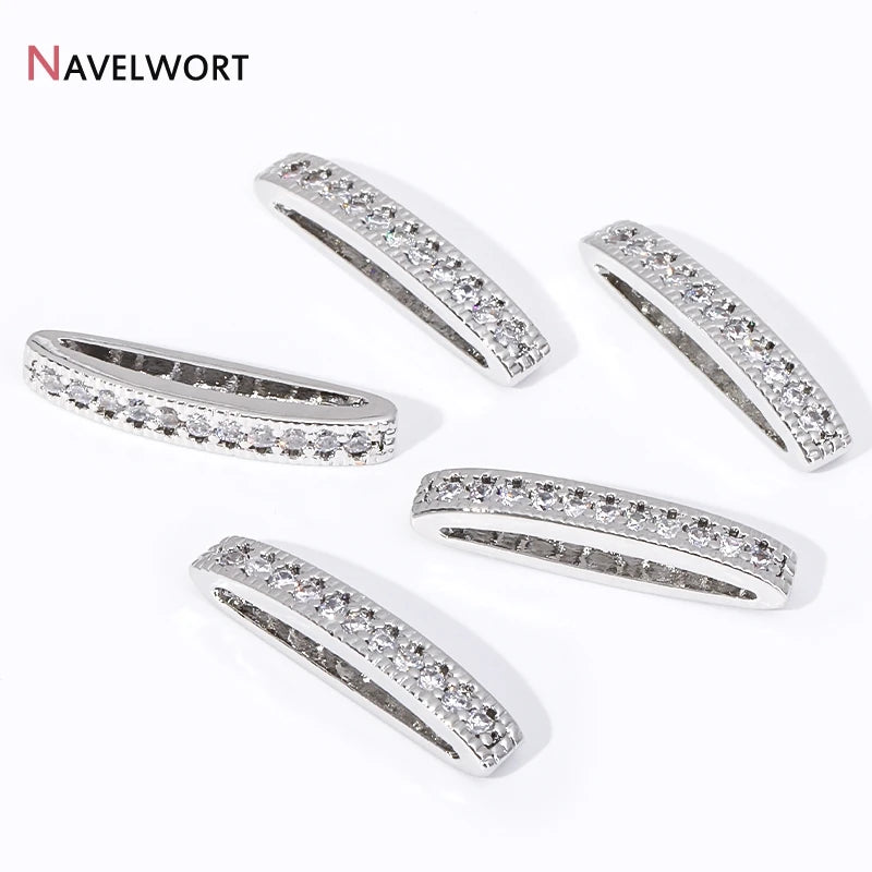 18K Gold Plated Brass Multiple Rows Separator Spacer Bars,Inlaid Zircon Separators Of Rows For Jewelry,DIY Accessories