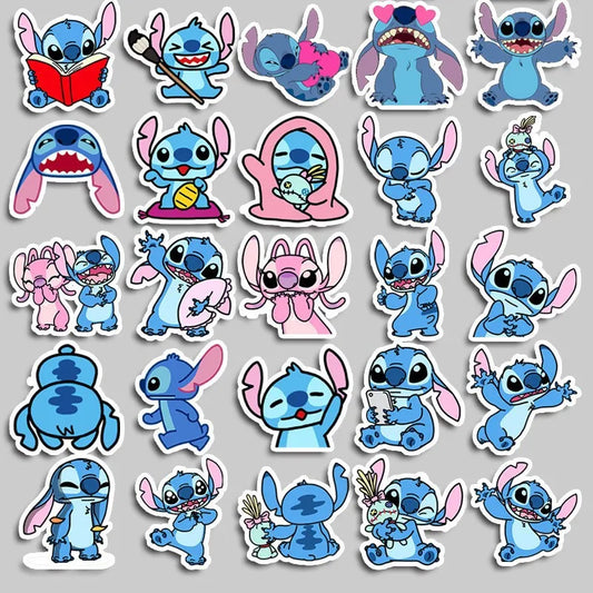 50piece new cute back to school anime stitch stickers anime parody cute patterns girl children birthday holiday gifts