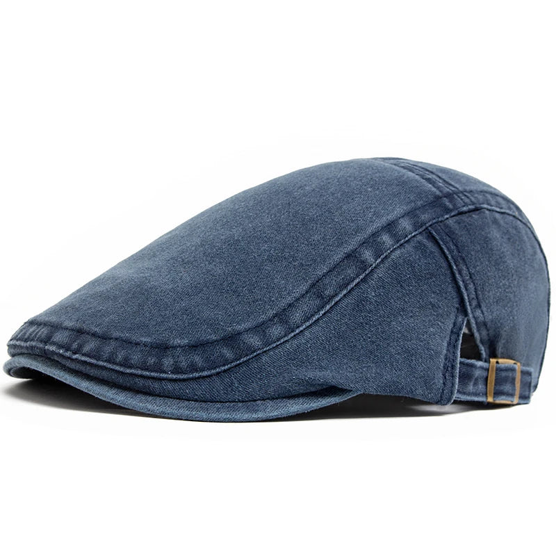 New Vintage Cotton Beret Men Women Fashion Flat Visor Cap Casual Autumn Berets Retro Newsboy Hat Summer Unisex Adjustable - n