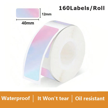 1Roll P12 P15 Thermal Label Sticker 12mm*40mm Tape Compatible Phomemo D30 Q30 Marklife P11 P50 L12 DELI Q2 Labeller