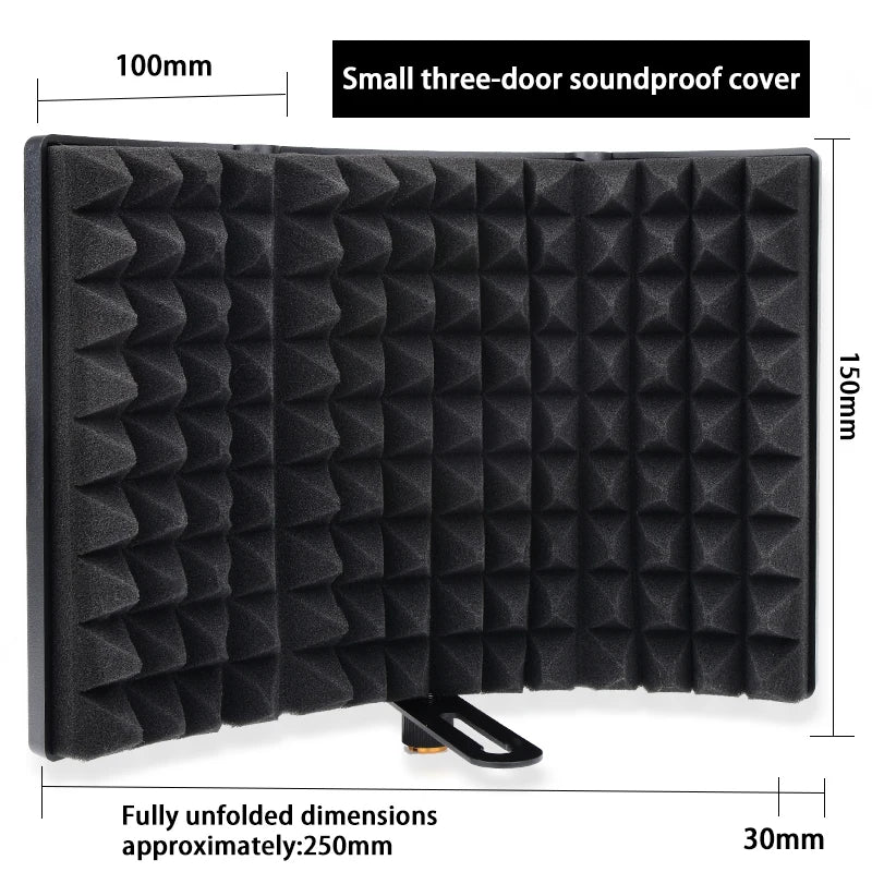 3/5, panel recording spray screen, noise-reducing and sound-absorbing microphone, high-density absorption foam for filtering 