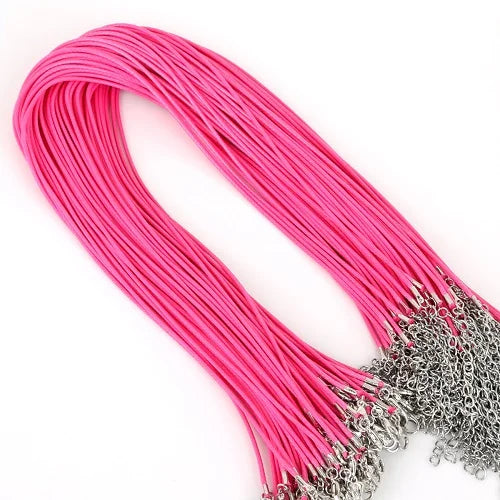 10Pcs/lot 1.5mm 2mm Adjustable Leather Cord Waxed Thread Rope Necklace Extender Chain Lobster Clasp DIY Jewelry Making Findin