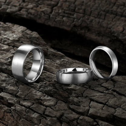 Tigrade 4/6/8mm Brushed Simple Silver/Black Color Titanium Ring Men Minimalist Wedding Band Engagement Rings Women Male Jewel
