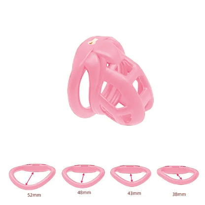 Chastity Men's Lock Chaste Vessel Black Light Pvc Penile Ring Snap Ring Multi Size Cage SM Sex Toys BDSM 3D Invisible Lock - 
