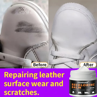 LOORSAN New White Shoe Edge Restorer 35g - Professional Shoe Repair Cream for Sneakers, Boots, Leather, Easy Apply Color Fix