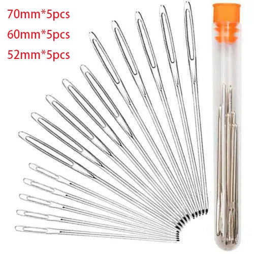 Large Eye Hand Sewing Needles Kit, Big Eye Stitching Needles for Yarn, Embroidery & Jewelry Beading, Household Sewing Acce - 