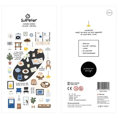Suatelier Foods Stickers Aesthetic Scrapbooking Cute Junk Journal Ephemera Korean Deco Sticker Planner Diary DIY Craft Suppli