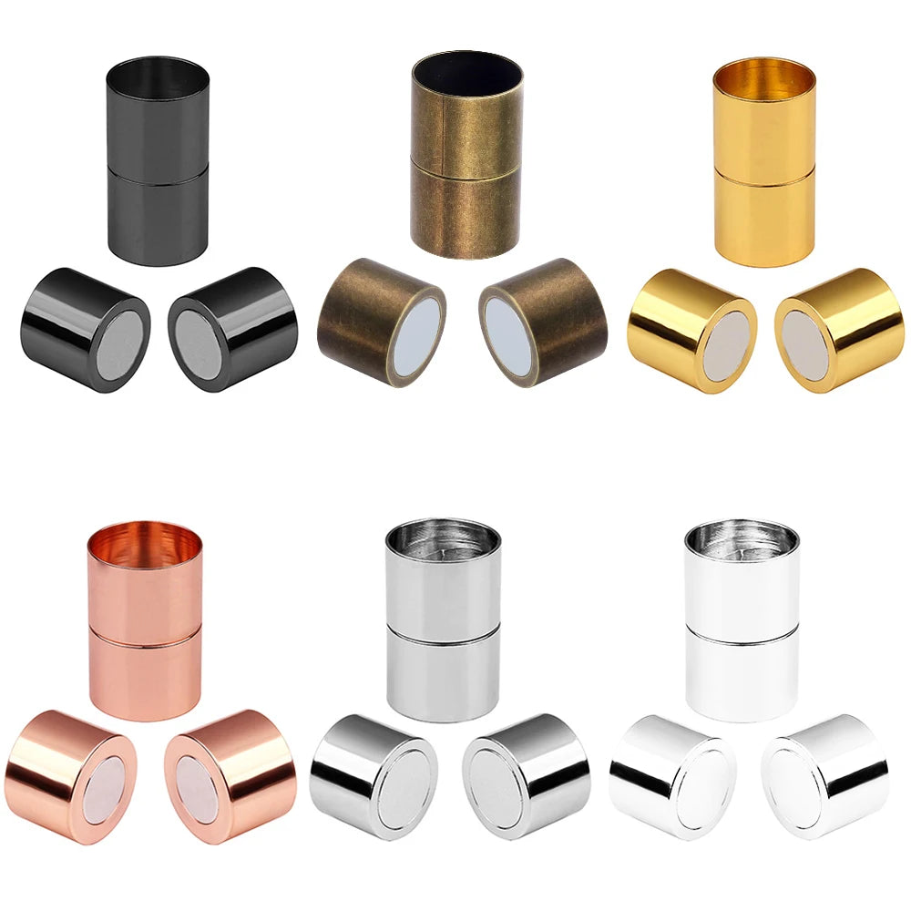 5 Sets/Lot 5 6 8 10 12 14mm Gold Color Strong Magnetic Clasps for Jewelry Making DIY Leather Cord Bracelet Connectors