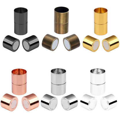 5 Sets/Lot 5 6 8 10 12 14mm Gold Color Strong Magnetic Clasps for Jewelry Making DIY Leather Cord Bracelet Connectors