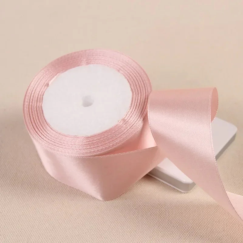 25yards/Roll 40mm Satin Ribbons Crafts Bow DIY Gift Wrap Wine Red Orange Yellow Green Blue Purple Black Gray Gold White Ribbo