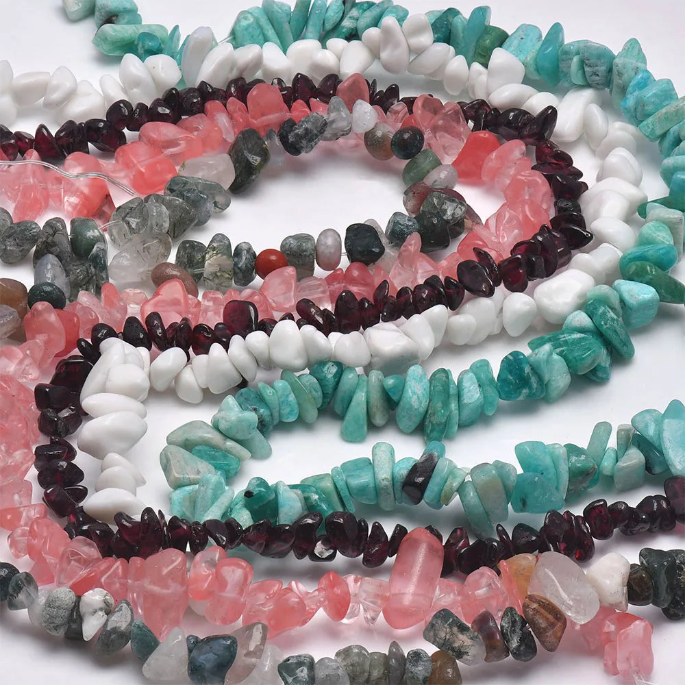 16 inch Natural Stone Beads Chips Beads 5-8mm Irregular Crystal Agate Gravel Beads Diy Bracelet For Jewelly HK058