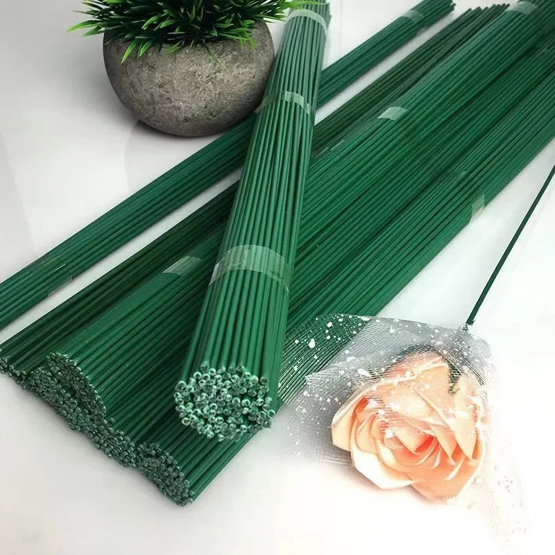 Green Flower Stem Sticks (30/40cm) – DIY Floral Material & Handmade Wire Stem Accessories