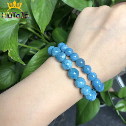 Natural Stone Dark Blue Chalcedony Jades Beads Round Loose Spacer Beads For Jewelry Making 4/6/8/10/12mm DIY Handmade Bracele